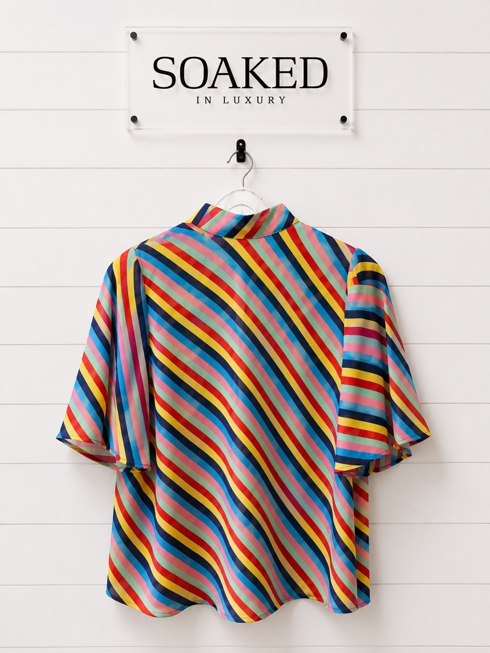 Soaked in Luxury Blouse Rayée Multicolore Taille XS